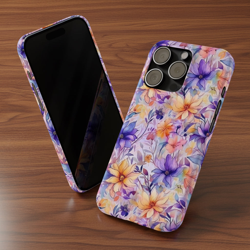 Floral Watercolor Slim Phone Case