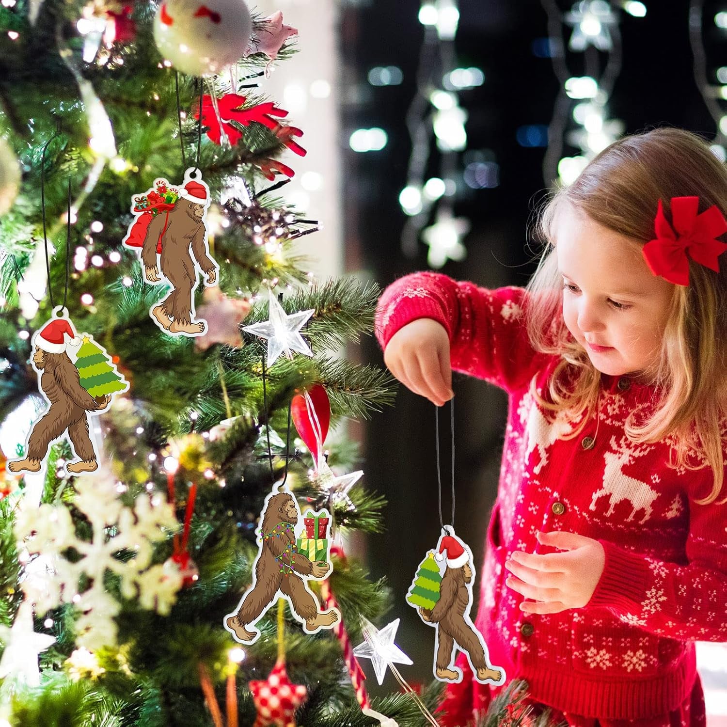 6 Pcs Air Freshener Christmas Foot Sasquatch Gifts Funny Hanging Car Air Freshener for Women Men Automotive Accessories, Pine Scent, 3.15 Inches, 3 Styles