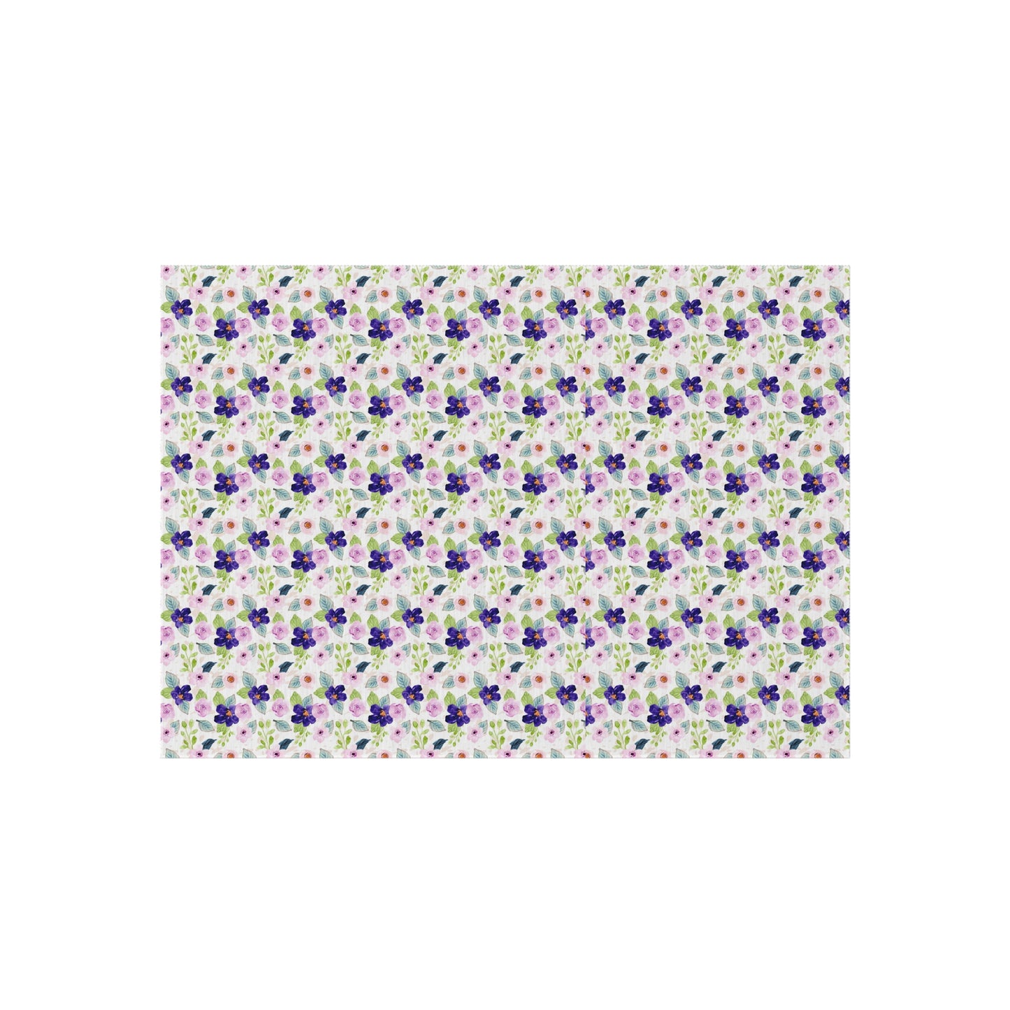 Floral Pansy Outdoor Rug — Purple Garden Patio Mat