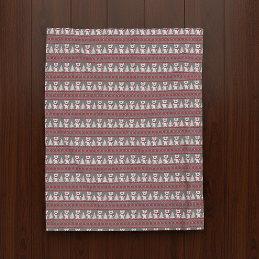 Christmas Fair Isle Tiger Velveteen Plush Blanket