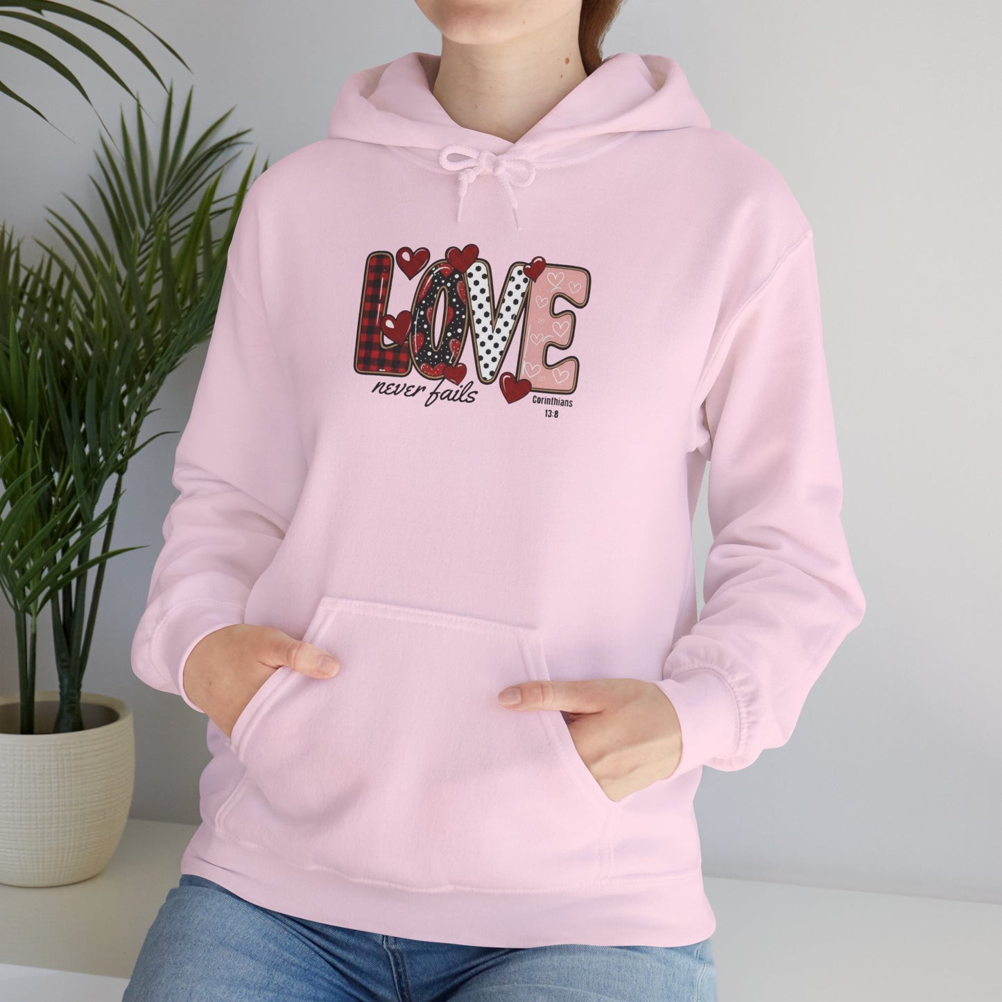 Love Never Fails Valentine’s Day Hoodie