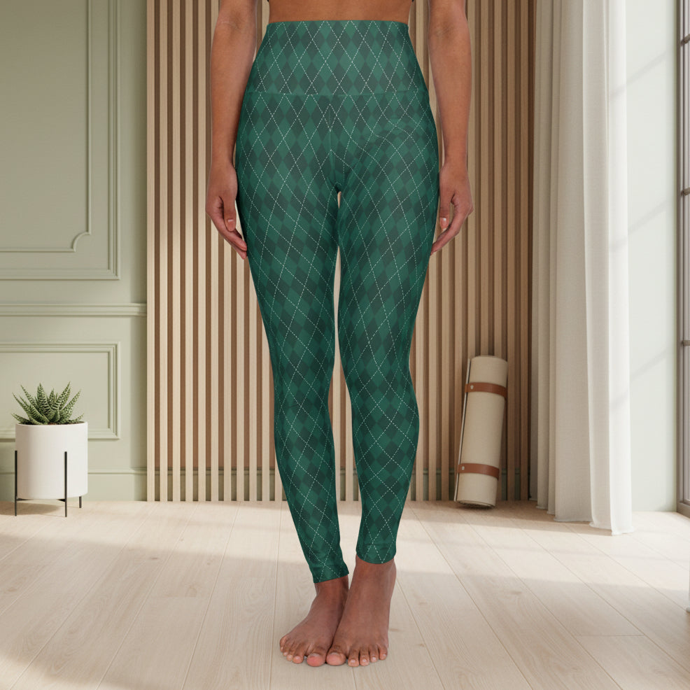 Green Argyle Leggings