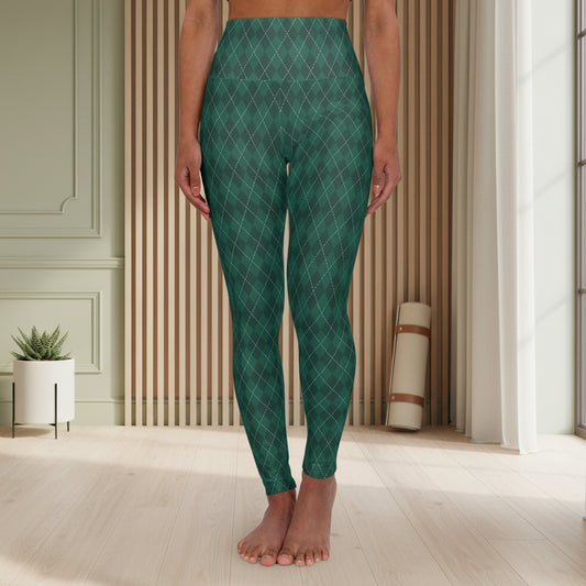 Green Argyle Leggings