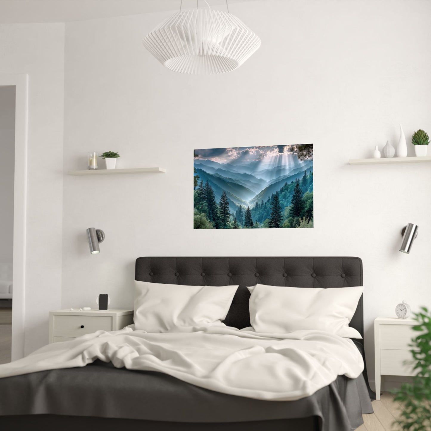 Light Over Wildwood  Satin Poster Art Print