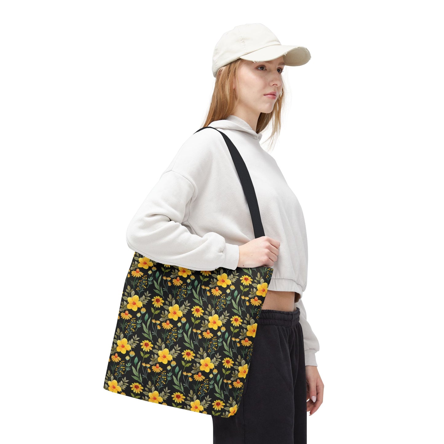 Floral Yellow Tote Bag