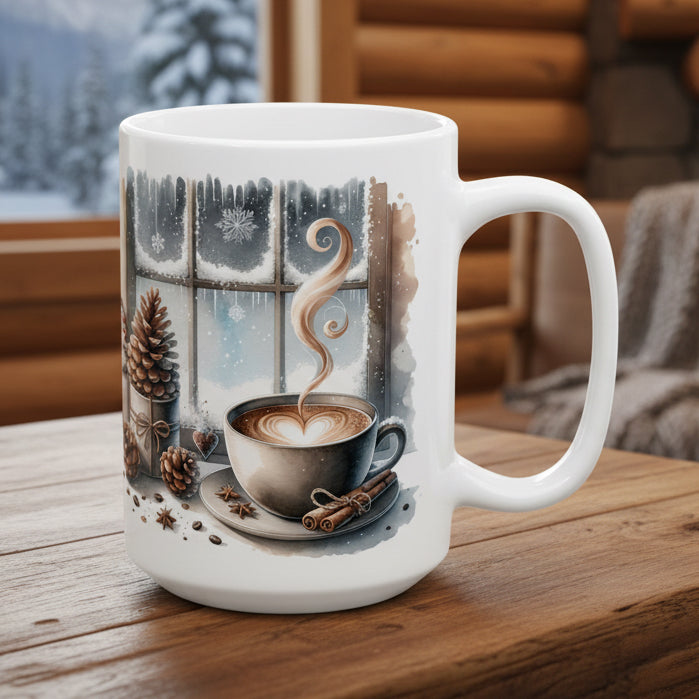 Winter Window 15 oz Ceramic Mug