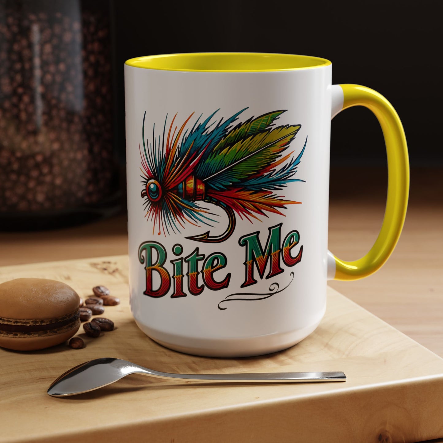 Fishing Lure “Bite Me” 15oz Accent Coffee Mug