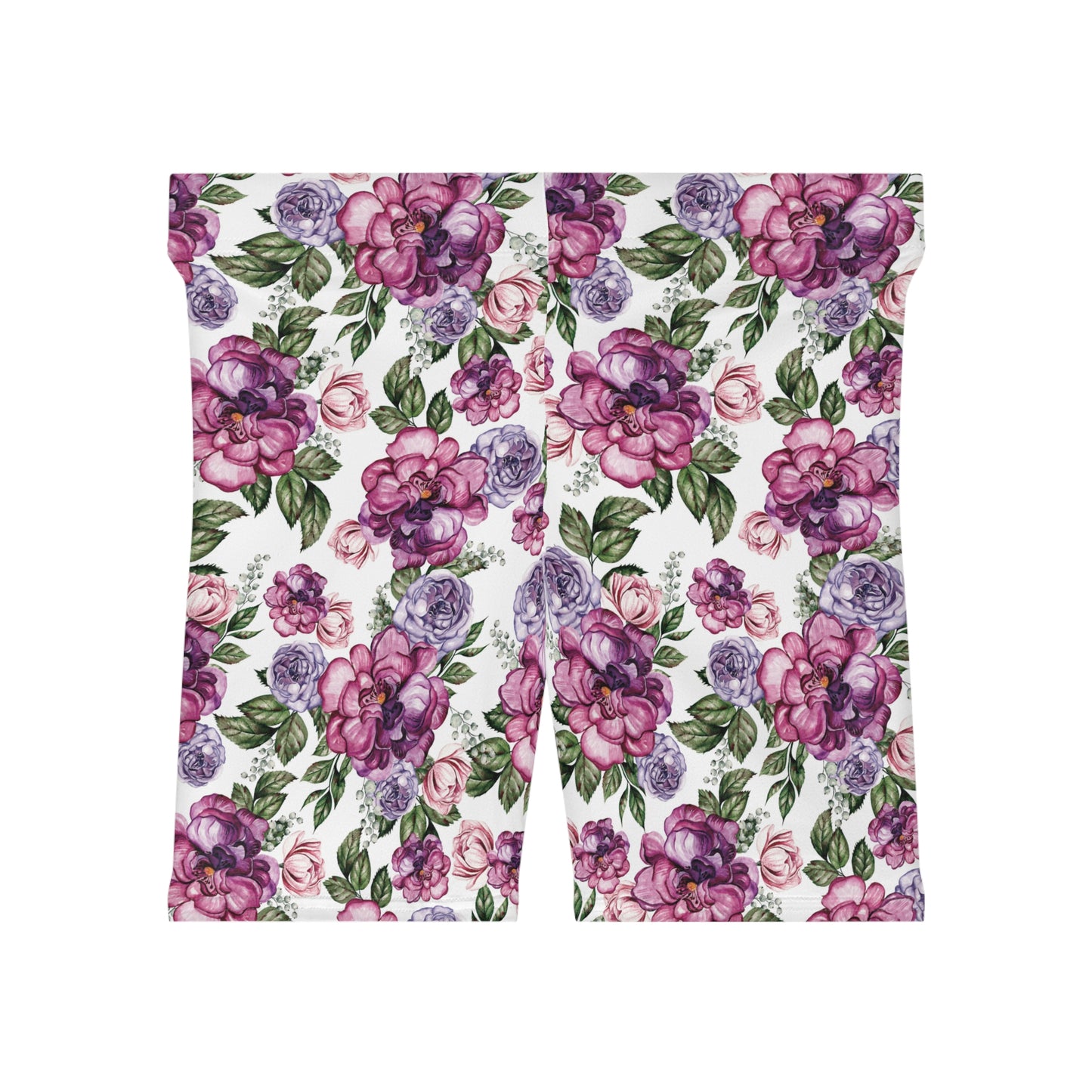 Watercolor Roses Bike Shorts | Floral Activewear