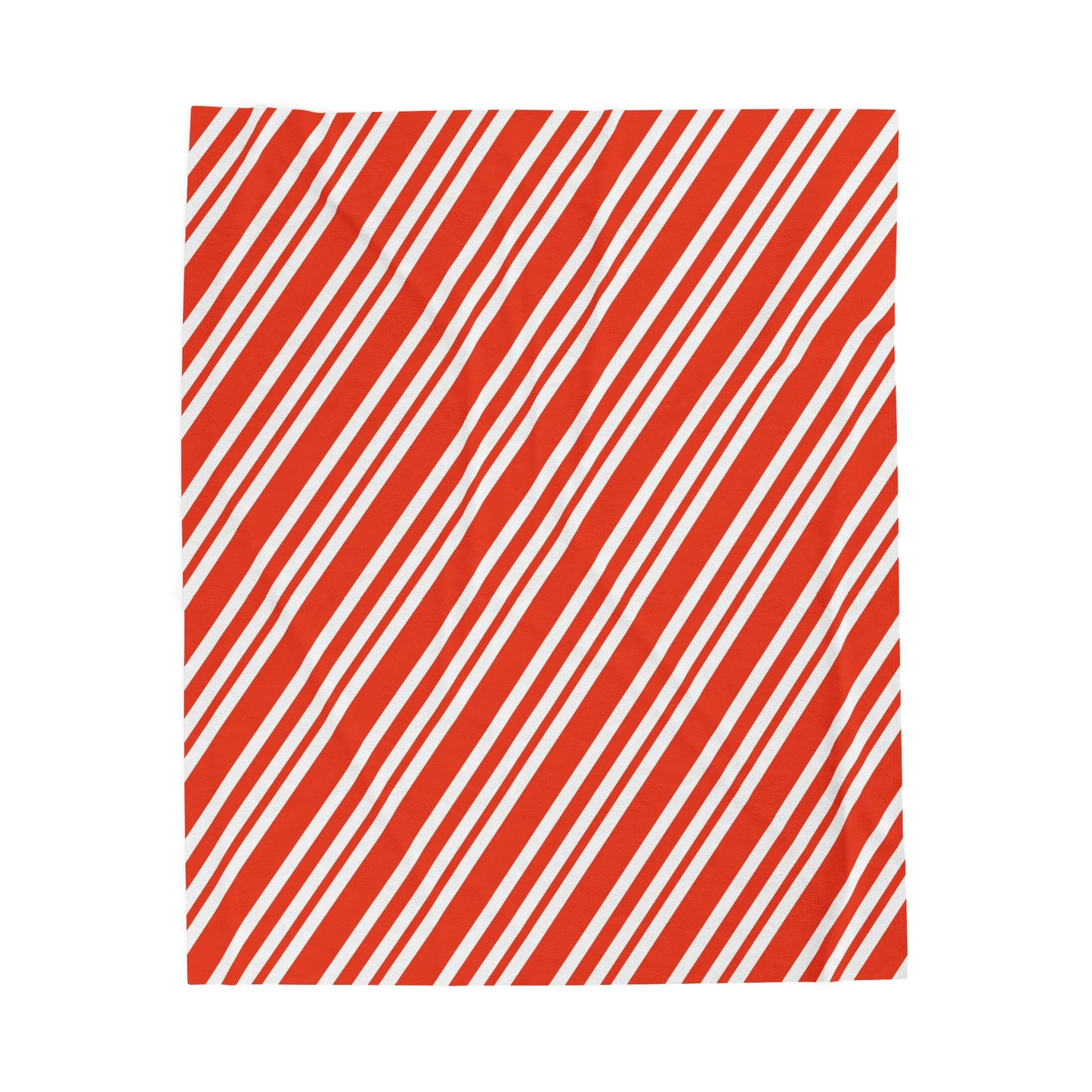Candy Cane Stripe Velveteen Plush Blanket