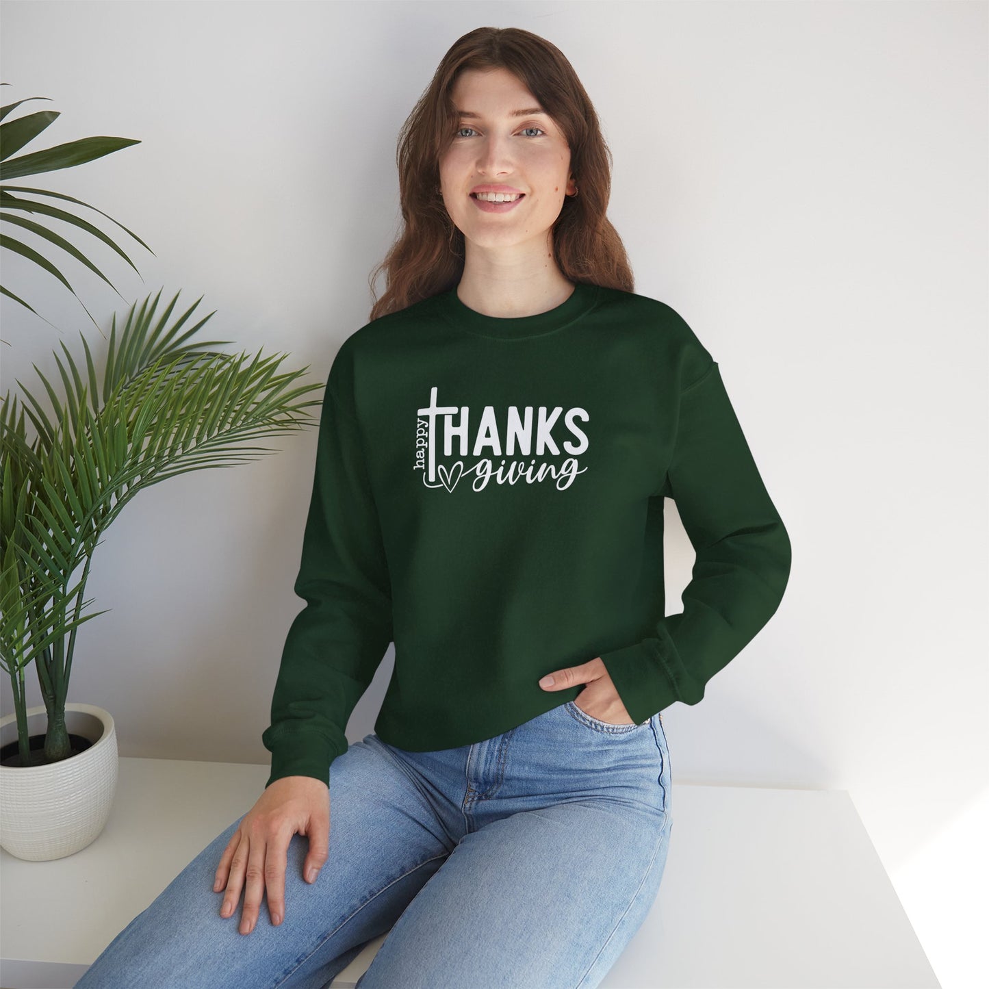 Happy Thanksgiving Faith Crewneck Sweatshirt