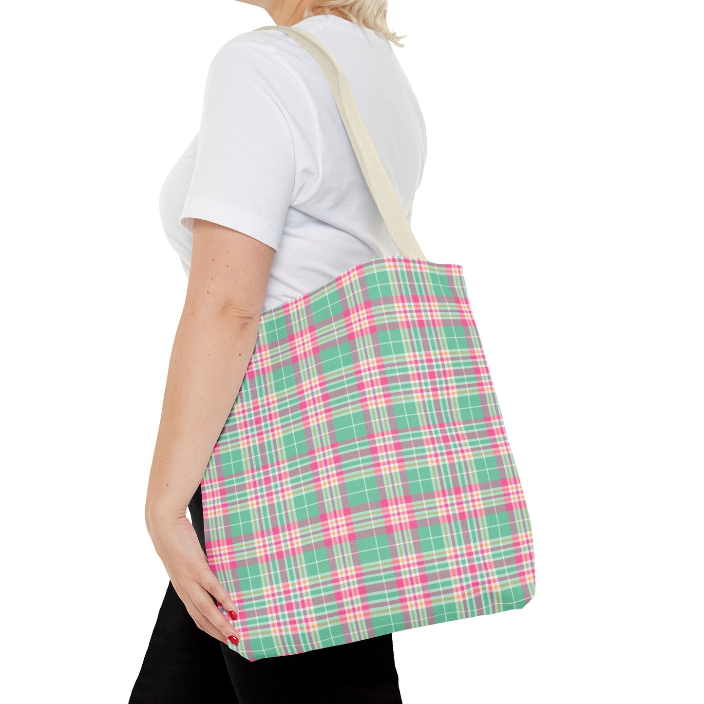 Pastel Plaid Tote Bag