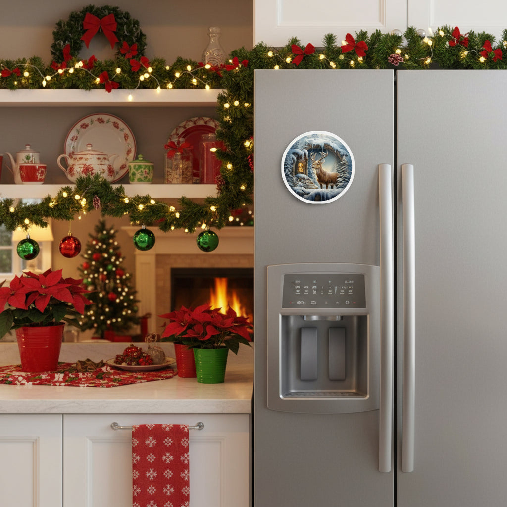 Winter Forest Deer Magnet