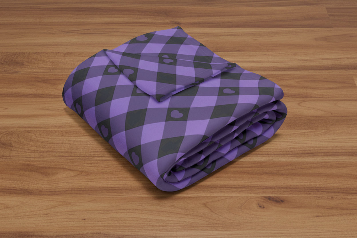 Purple Buffalo Plaid Fleece Blanket