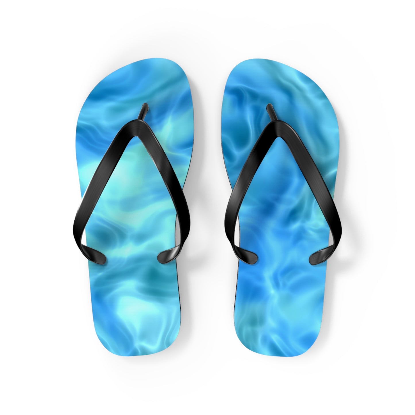 Swirling Water Flip Flops — Blue Water Marble Beach Sandals