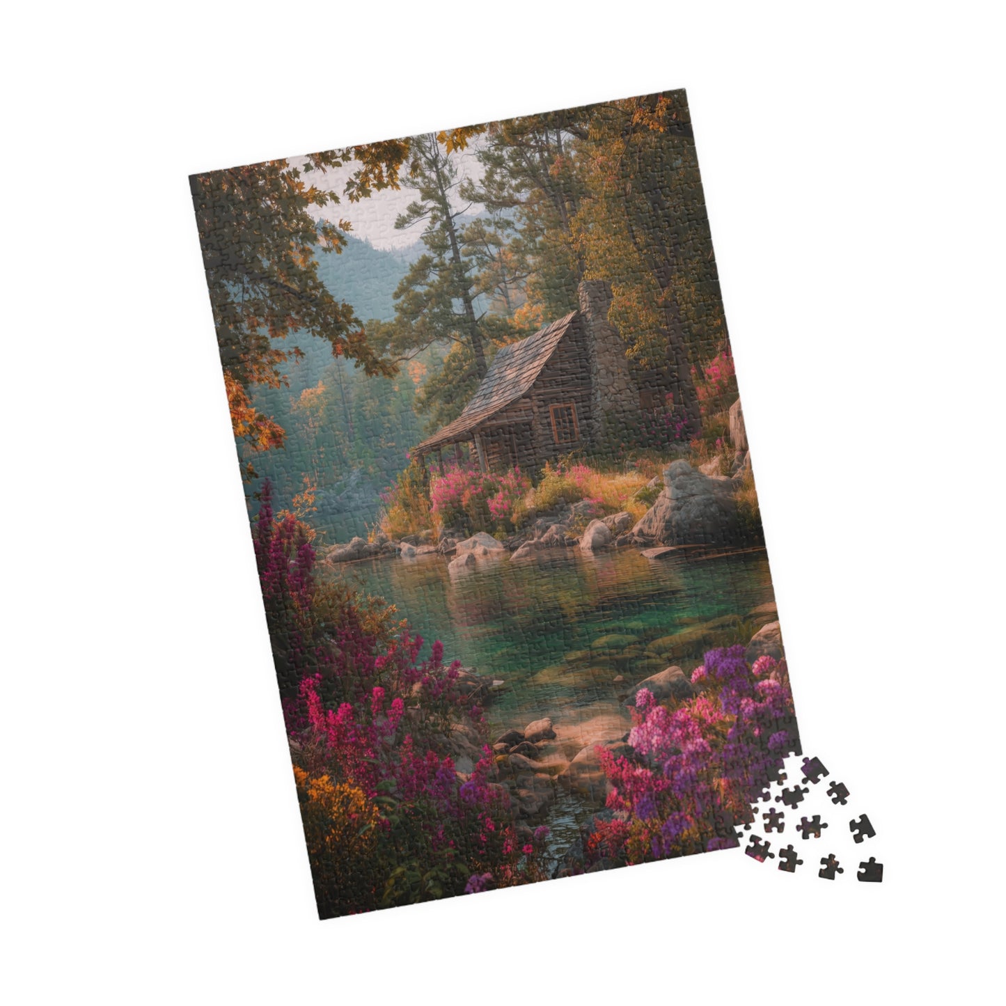 Scenic Lakeside Cabin Jigsaw Puzzle — 110/252/529/1014 pcs