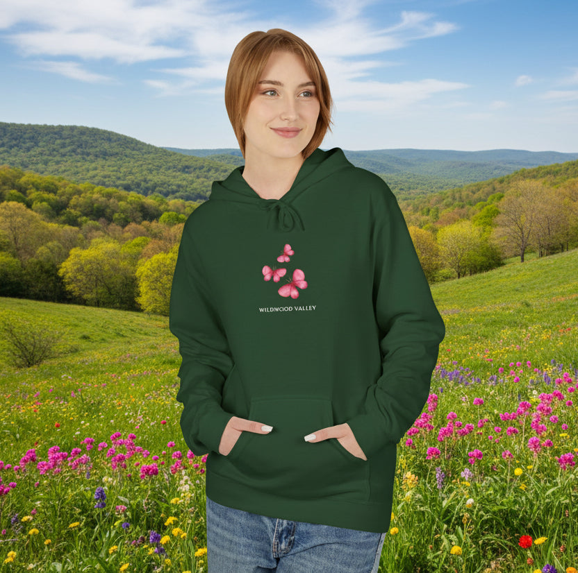 Pink Butterflies Wildwood Valley Hoodie