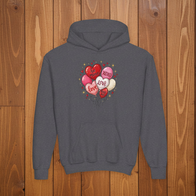 Kids Valentine Balloons Hoodie