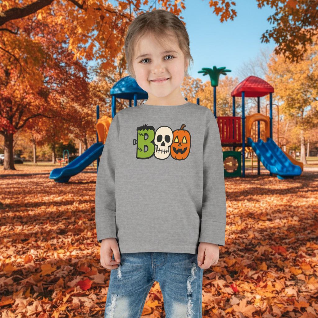 Boo Halloween Toddler Long Sleeve Tee