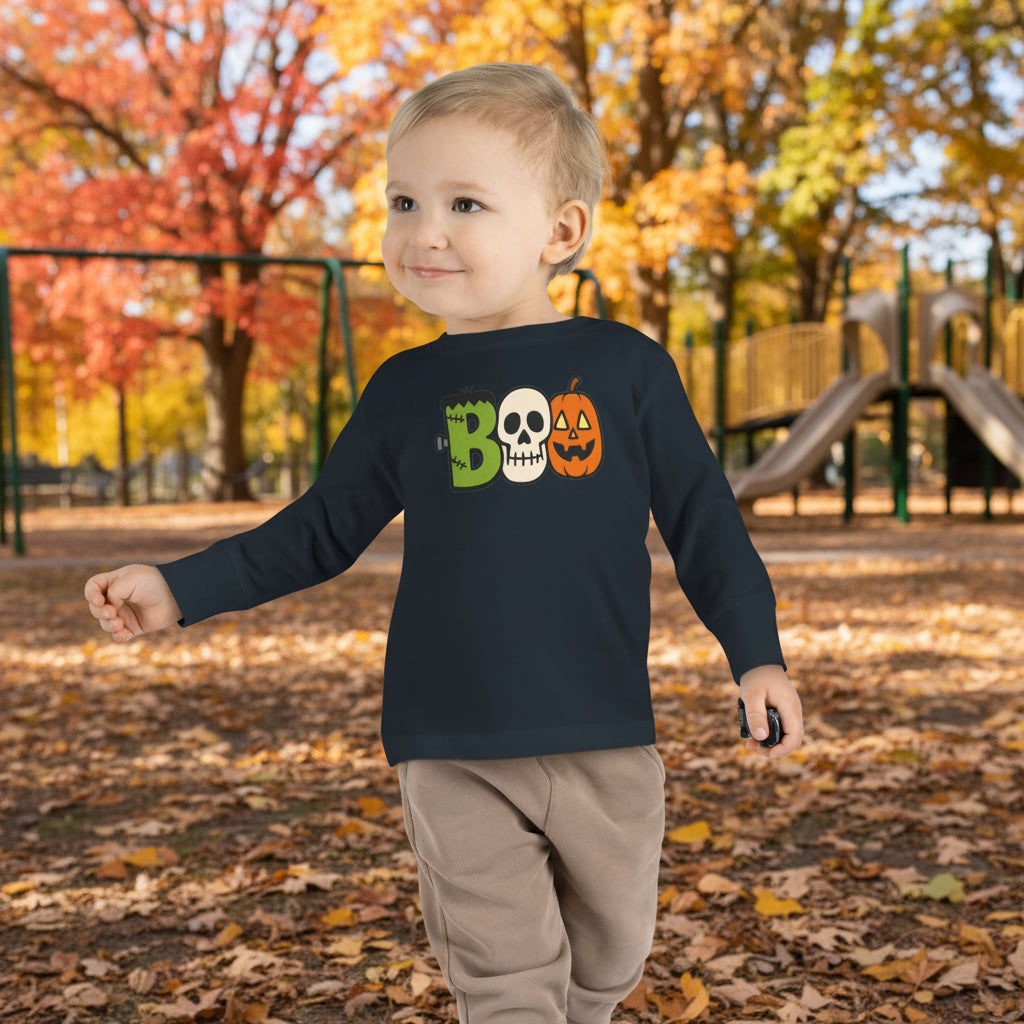 Boo Halloween Toddler Long Sleeve Tee