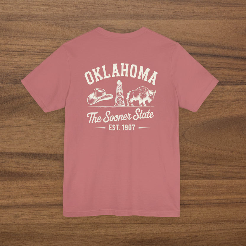 Oklahoma 'The Sooner State' Front & Back Graphic Tee