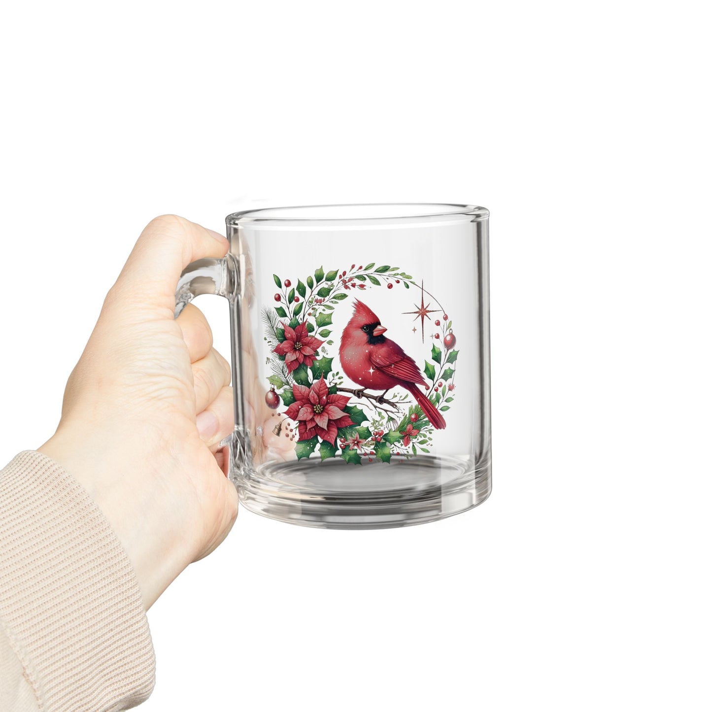Christmas Cardinal Holiday Glass Mug