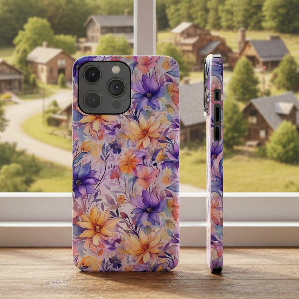 Floral Watercolor Slim Phone Case
