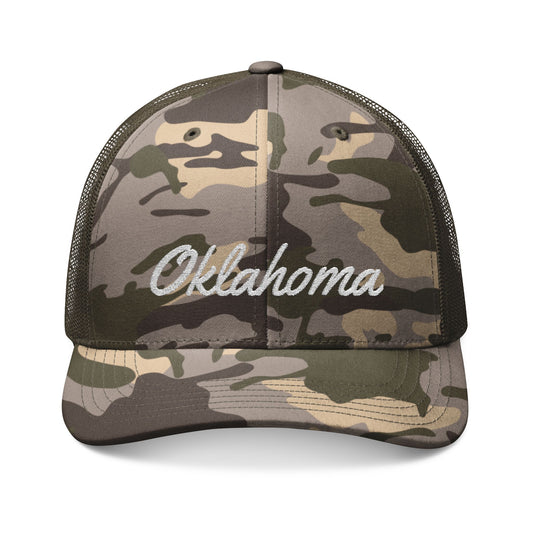 Oklahoma Embroidered Camouflage Baseball Cap