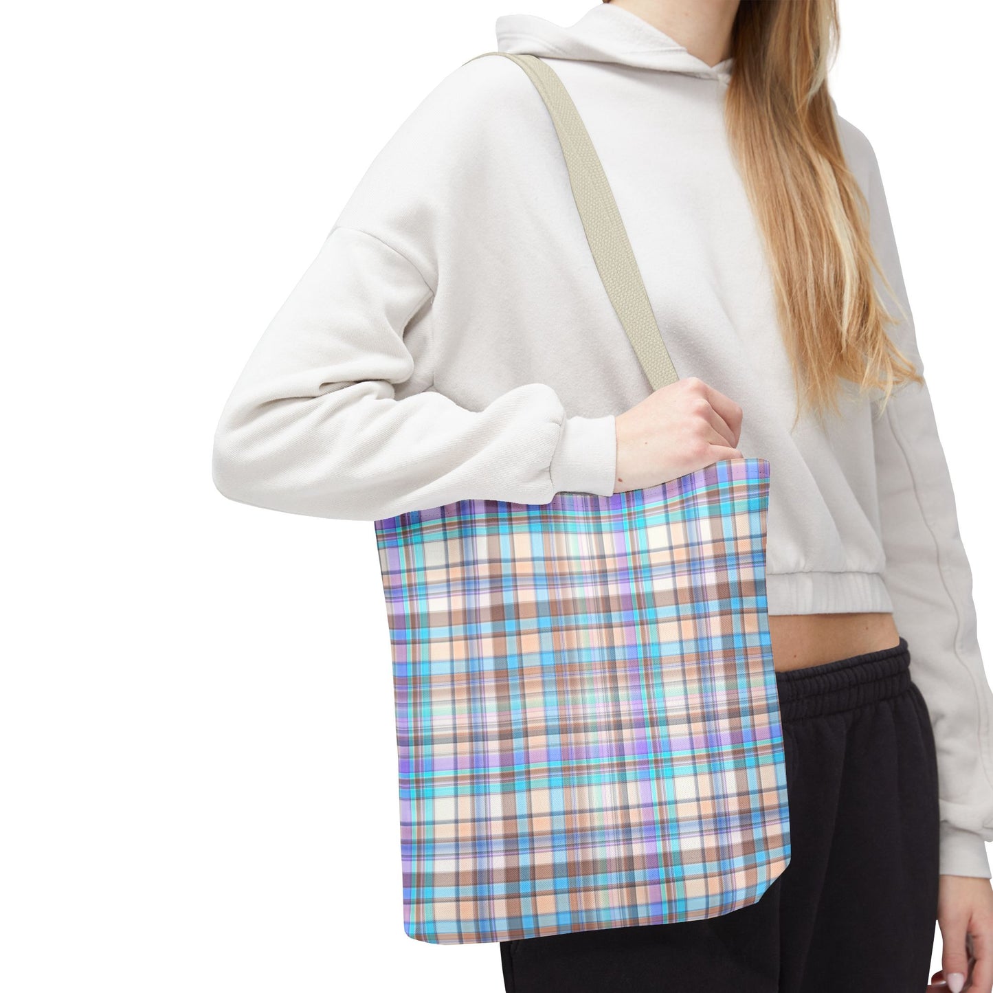 Pastel Plaid Tote Bag