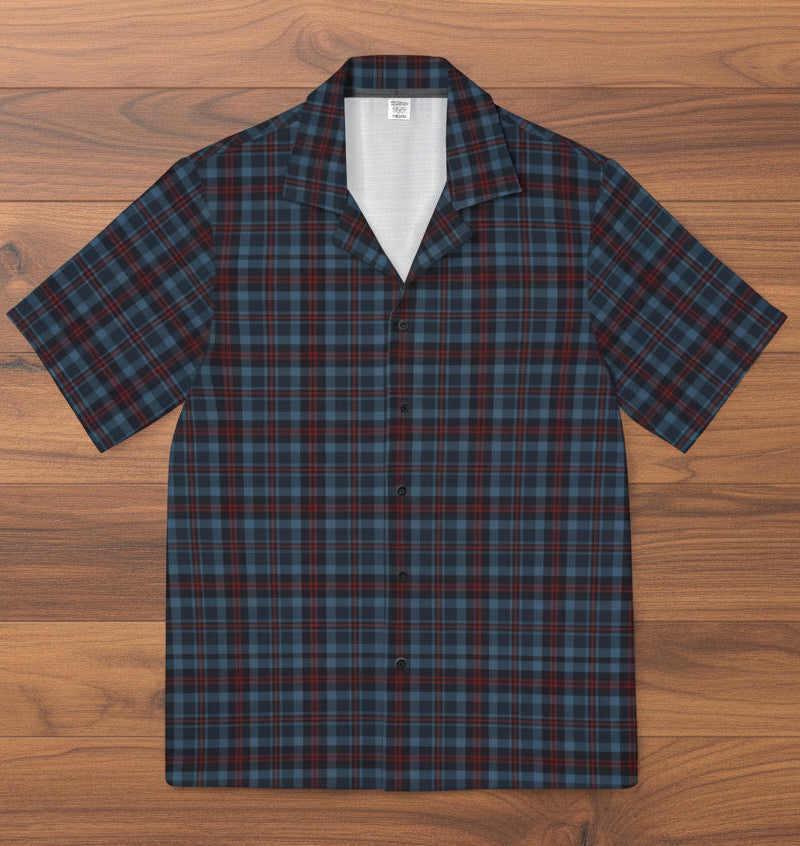 Highland Hearth Men's Blue Plaid Button-Up Shirt