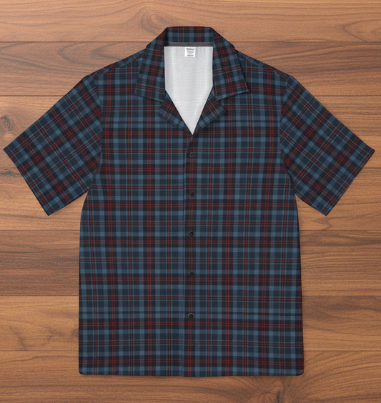 Highland Hearth Men's Blue Plaid Button-Up Shirt