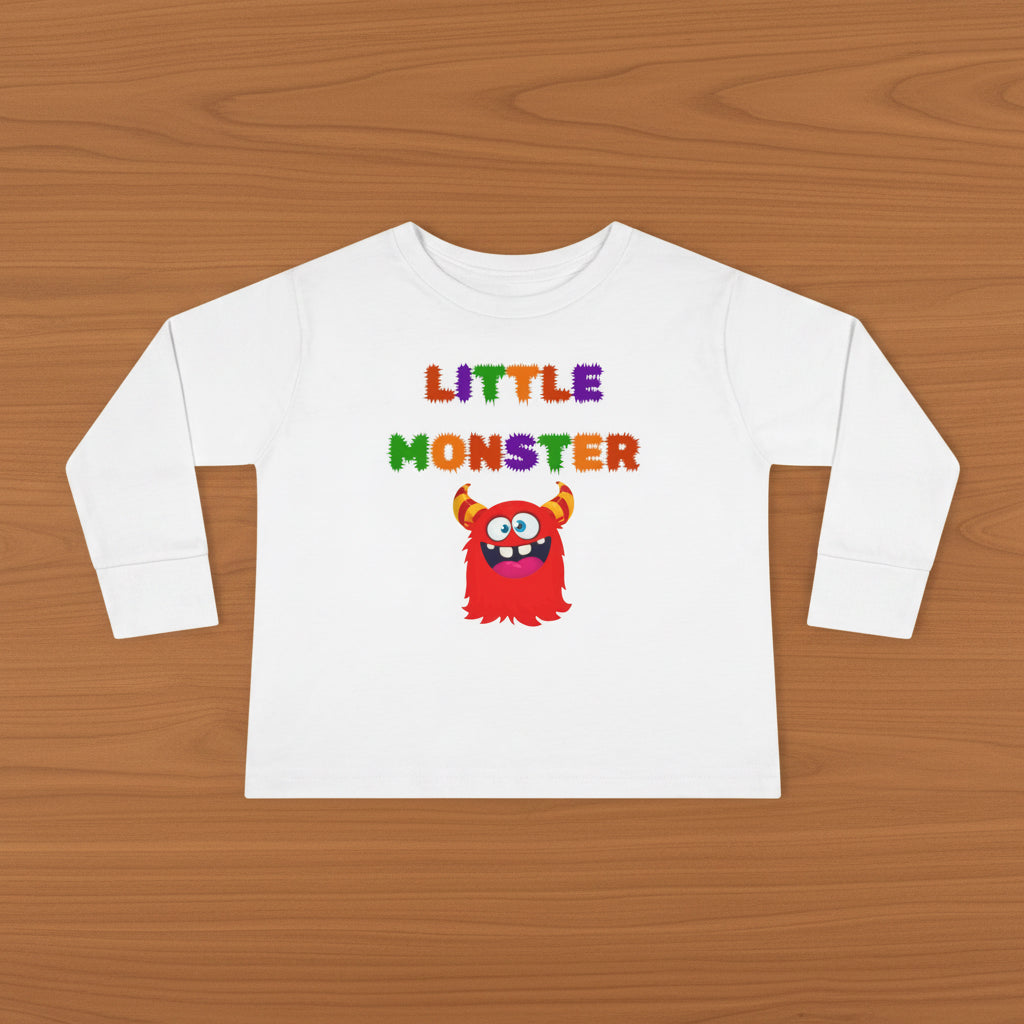 Little Red Monster Toddler Long Sleeve Tee