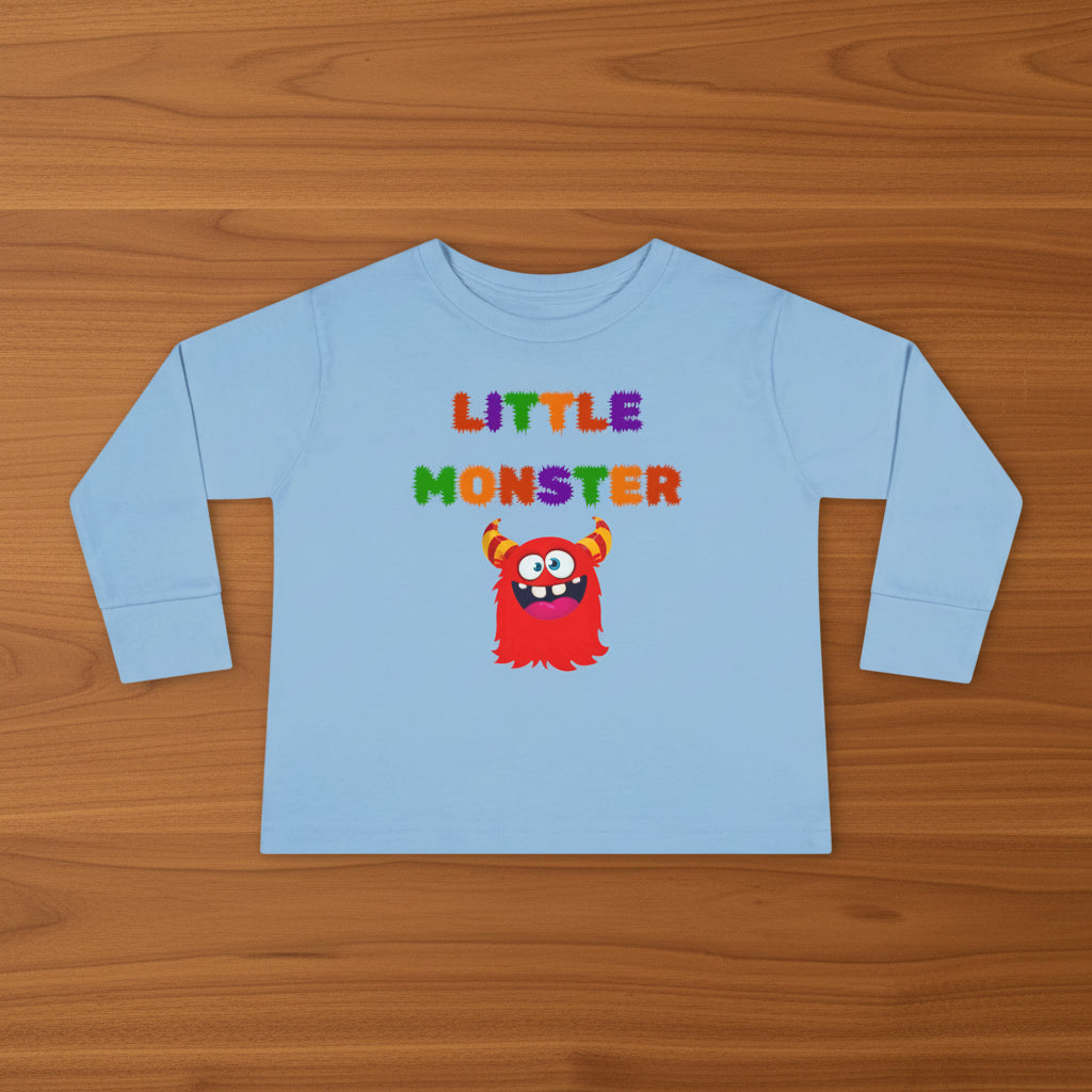 Little Red Monster Toddler Long Sleeve Tee