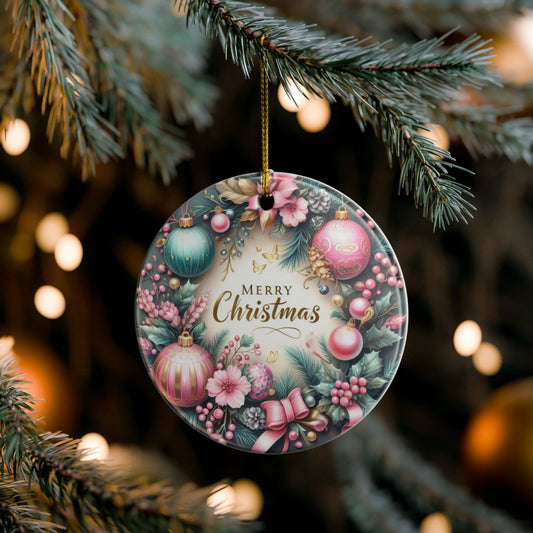 Christmas Elegance Ceramic Ornament