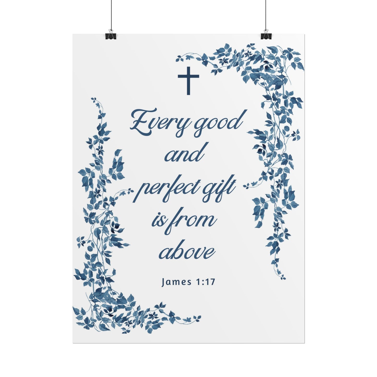 Every good and perfect gift is from above (James 1:17) Floral Scripture Wall Art | Christian Home Decor