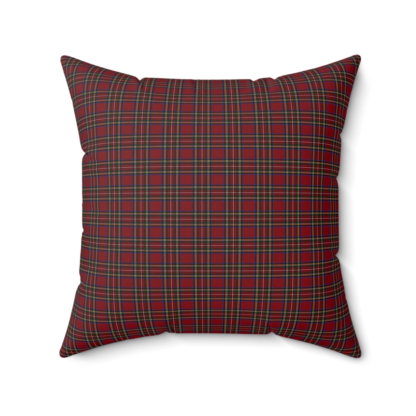 Christmas Eve Plaid Faux Suede Square Pillow