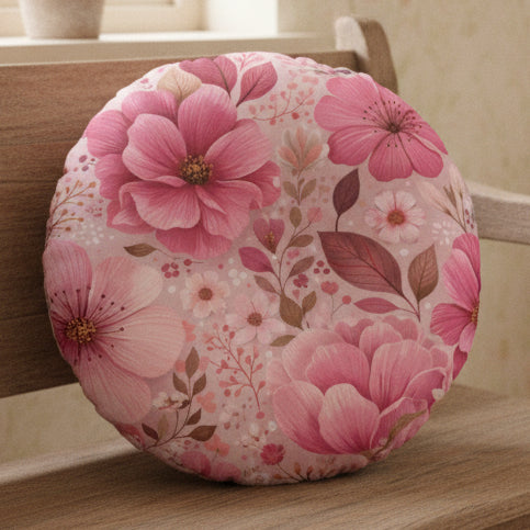 Pink Floral Floor Pillow