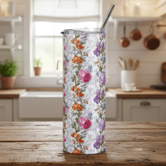 Vintage Floral 20oz Stainless Steel Tumbler