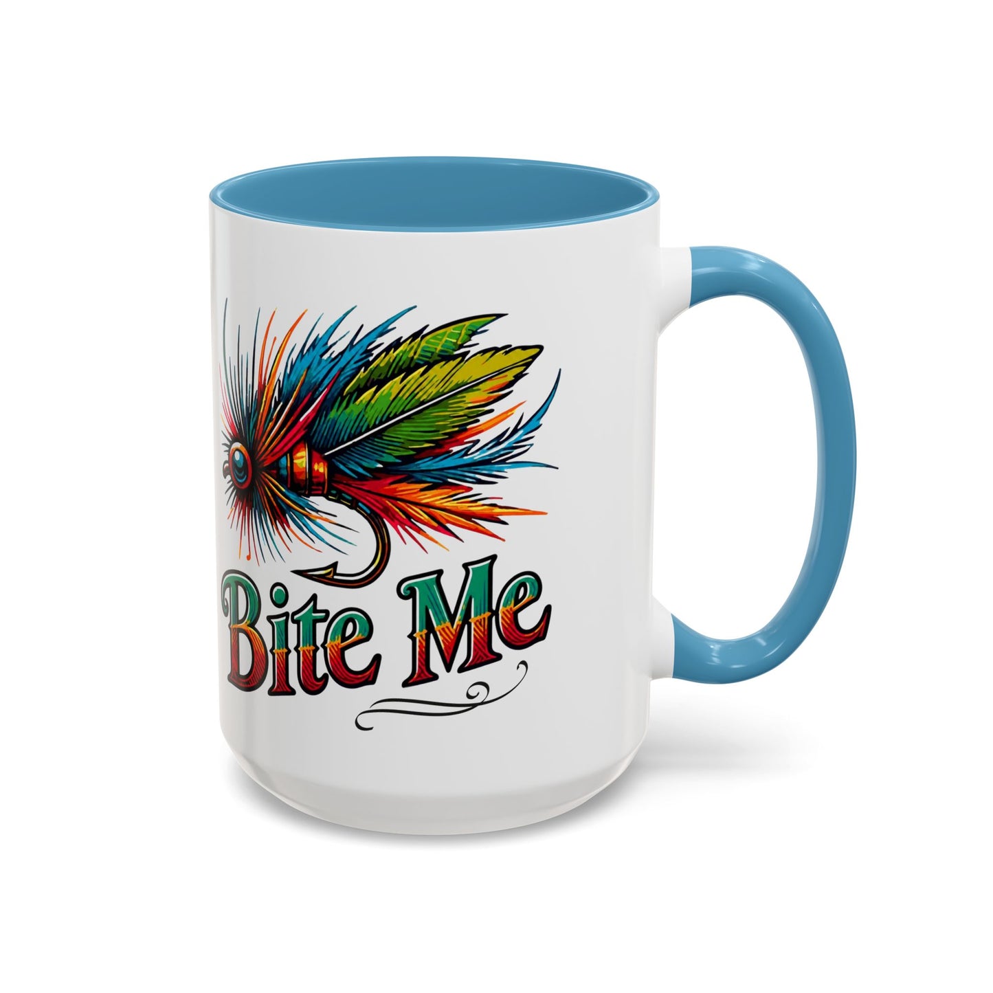 Fishing Lure “Bite Me” 15oz Accent Coffee Mug