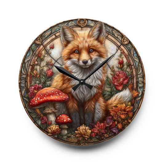 Autumn Fox Wall Clock