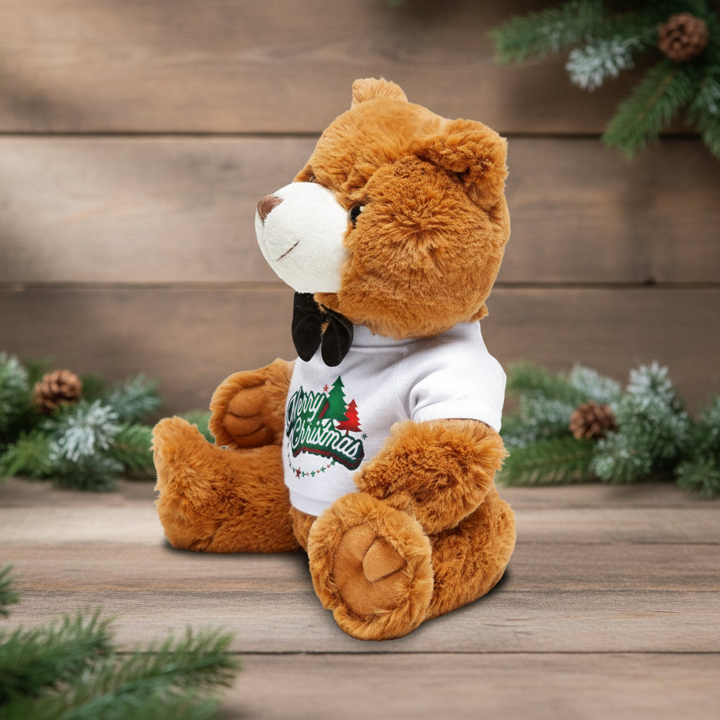 Merry Christmas Teddy Bear with Bow Tie – Holiday Teddy Bear Gift