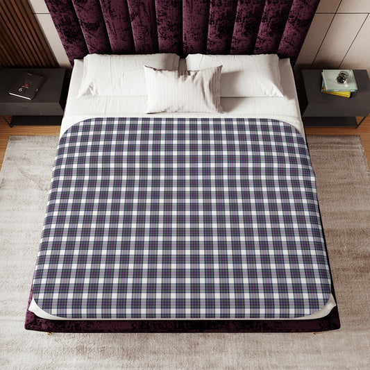 Purple Plaid Sherpa Blanket — Grey Reverse