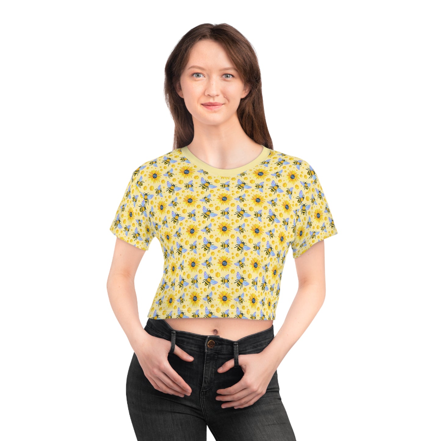 Sunflowers and Bees Crop Tee