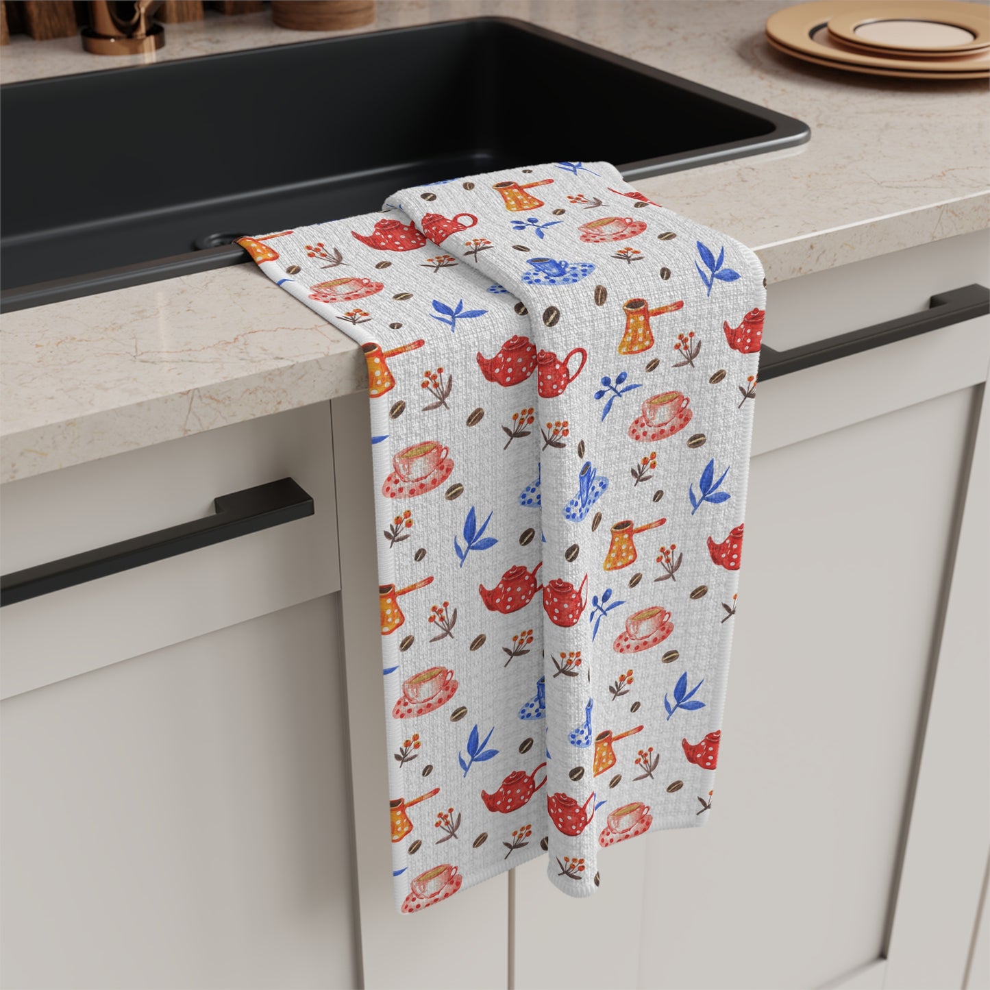 Tea Time Microfiber Kitchen Towel