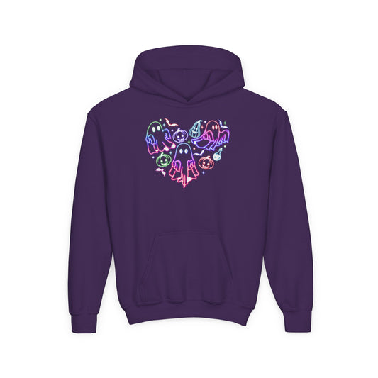 Neon Ghost Heart Youth Hoodie