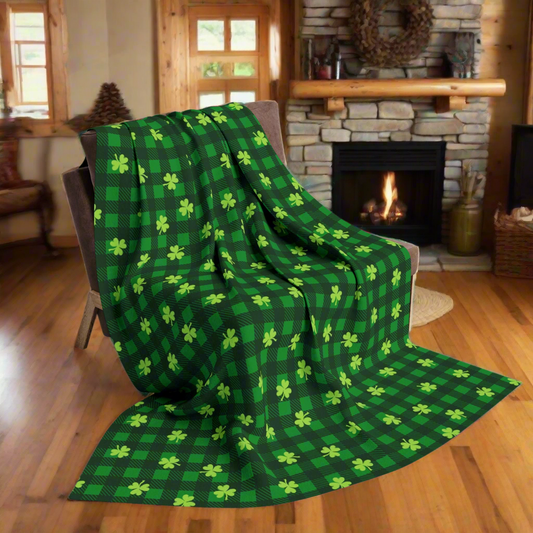 Shamrock Plaid Arctic Fleece Blanket