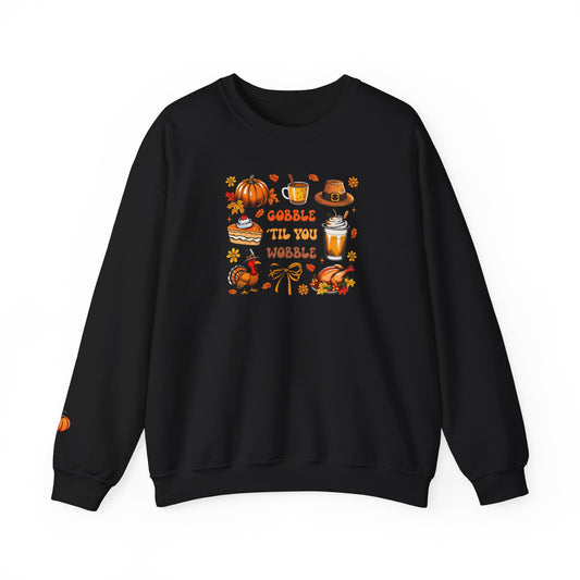 Gobble ’Til You Wobble Thanksgiving Crewneck Sweatshirt