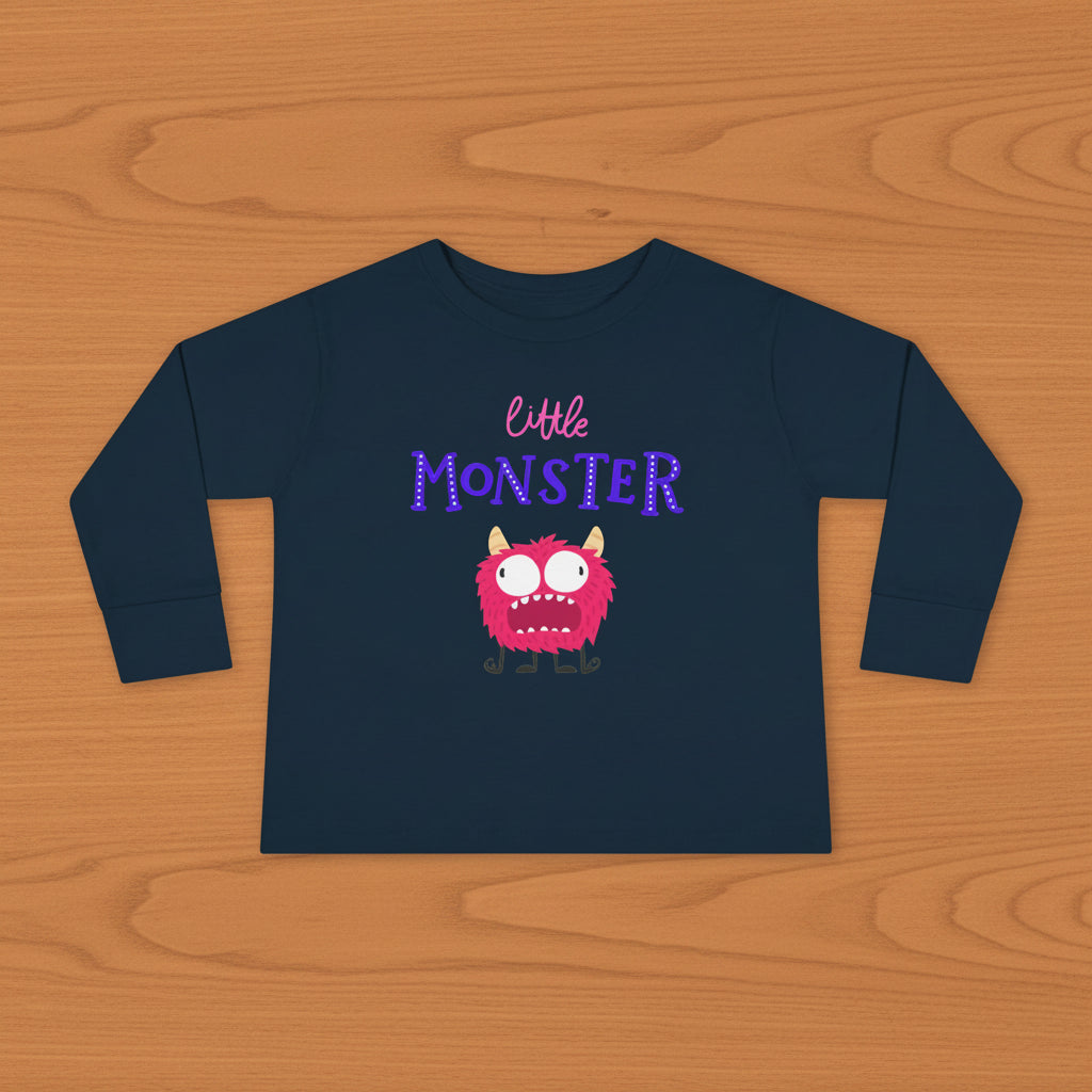 Little Pink Monster Toddler Long Sleeve Tee