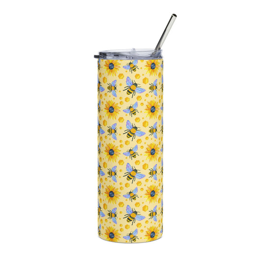 Sunflowers and Bees 20oz Stainless Steel Tumbler