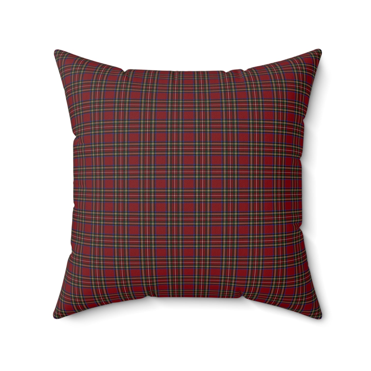 Christmas Eve Plaid Faux Suede Square Pillow
