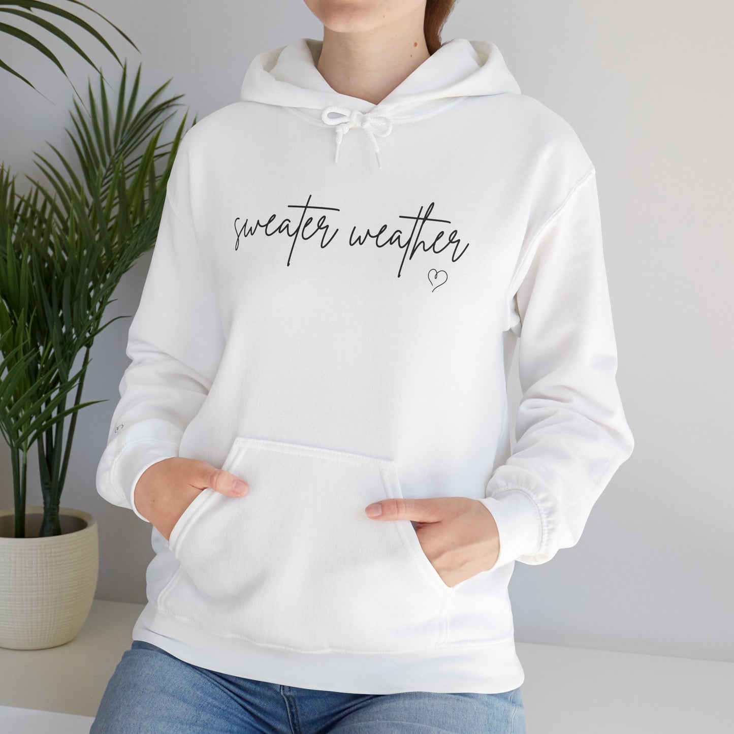 Sweater Weather Hoodie with Heart accent sleeve